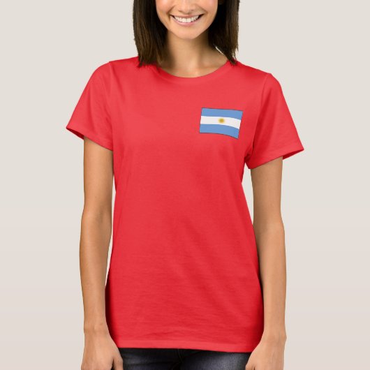 Argentinien-Flagge + Karte T-Shirt (Vorderseite)