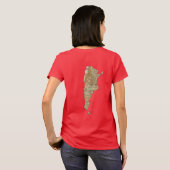 Argentinien-Flagge + Karten-T - Shirt (Schwarz voll)