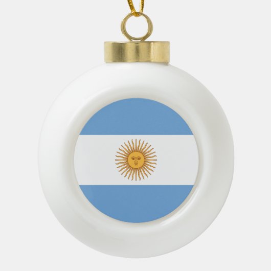 Argentinien-Flagge Keramik Kugel-Ornament (Vorderseite)