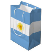 Argentinien-Flagge Mittlere Geschenktüte (Vorderseite Schrägansicht)