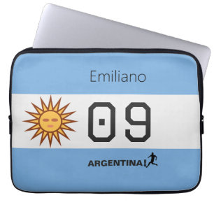 Argentinien-Flagge Personalisierte Fußball-Fan-Aus Laptopschutzhülle