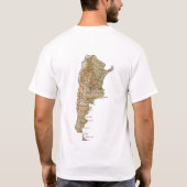 Argentinien-Flagge und Karten-T - Shirt (Rückseite)