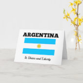 Argentinien - Flagge und Motto Karte (Gelbe Blume)