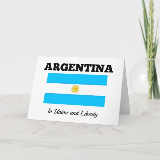 Argentinien - Flagge und Motto Karte (Vorderseite)