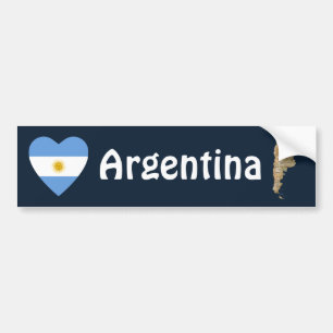Argentinien-Flaggen-Herz + Karten-Autoaufkleber Autoaufkleber