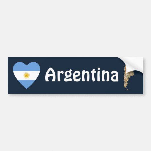 Argentinien-Flaggen-Herz + Karten-Autoaufkleber Autoaufkleber (Vorne)