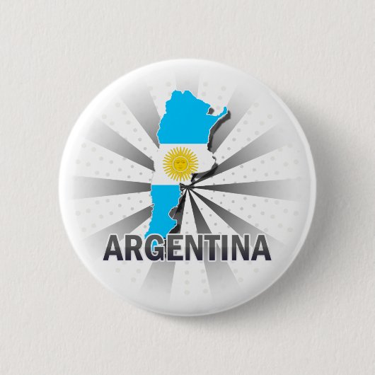 Argentinien-Flaggen-Karte 2,0 Button (Vorderseite)