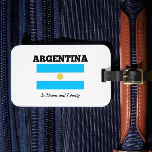 Argentinien - Flaggen und Motto Gepäckanhänger (Vorderseite Insitu 4)