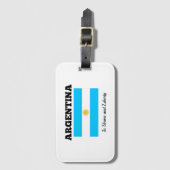 Argentinien - Flaggen und Motto Gepäckanhänger (Vorderseite Vertikal)