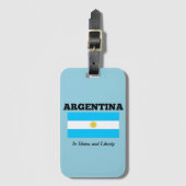 Argentinien - Flaggen und Motto Gepäckanhänger (Vorderseite Vertikal)