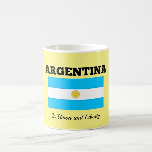 Argentinien - Flaggen und Motto Kaffeetasse (Mittel)