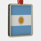 Argentinien-Flaggen-Verzierung Silbernes Ornament (Rechts)