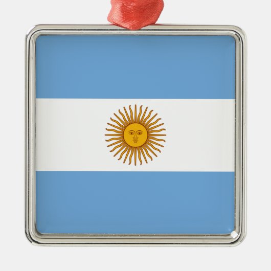 Argentinien-Flaggen-Verzierung Silbernes Ornament (Vorne)