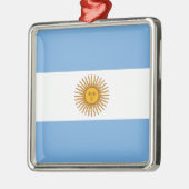 Argentinien-Flaggen-Verzierung Silbernes Ornament (Links)