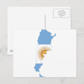 Argentinien Flaggenkarte AR Postkarte (Vorne/Hinten)