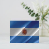 Argentinien - Flaggenwellen - Postkarte (Stehend Vorderseite)