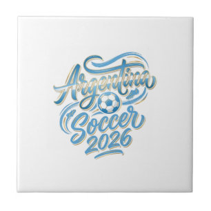 Argentinien Fußball 2026 Fußball Fett Land Typogra Fliese