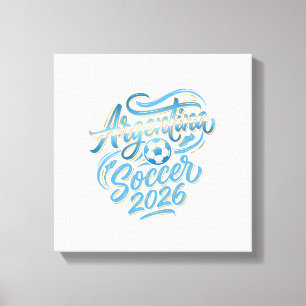 Argentinien Fußball 2026 Fußball Fett Land Typogra Leinwanddruck