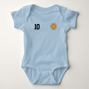 Argentinien Fußball Custom Name & Nummer Baby Strampler