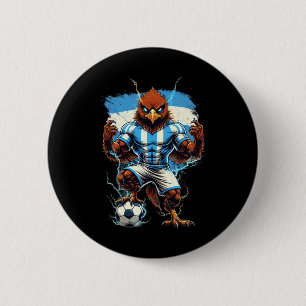 Argentinien Fußball Fan Flagge Vintage Stolz Tier  Button