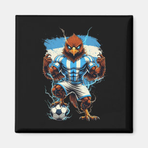 Argentinien Fußball Fan Flagge Vintage Stolz Tier Magnet