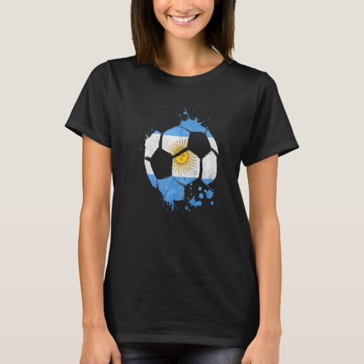 Argentinien Fußball Grafik Argentinien Flaggenfußb T-Shirt (Vorderseite)