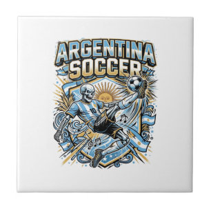 Argentinien Fußball Skelett Stürmer Nationen Poste Fliese