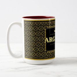 Argentinien Fußballfan 2026 Schwarz Gold Luxus  Zweifarbige Tasse