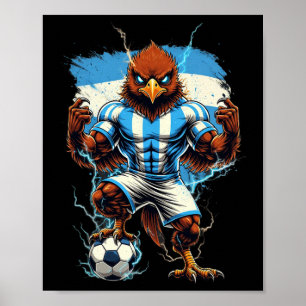 Argentinien Fußballfan-Flagge Vintage Stolz Tier B Poster