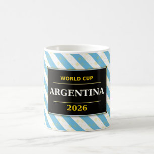 Argentinien Fußballfan-Flaggenfarben Streifenmuste Kaffeetasse