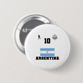 Argentinien Fußballmannschaft Kinder T-Shirt Button (Vorne & Hinten)