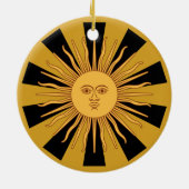Argentinien Golden Sun, Sol de Mayo Keramik Ornament (Hinten)