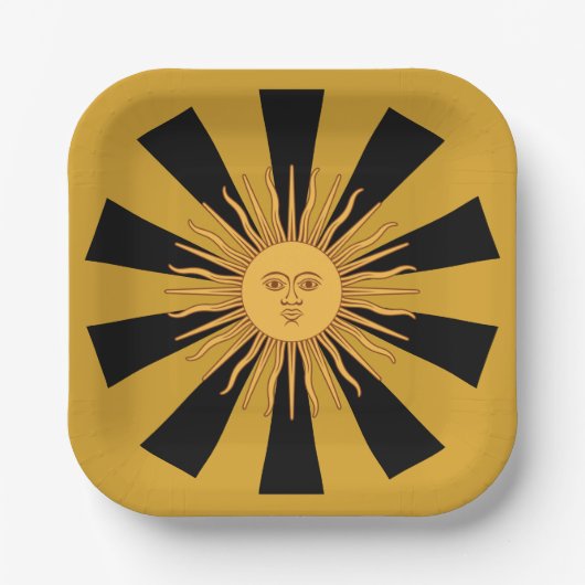Argentinien Golden Sun, Sol de Mayo Pappteller (Vorderseite)