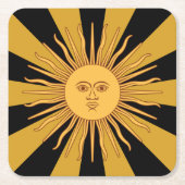 Argentinien Golden Sun, Sol de Mayo Party Rechteckiger Pappuntersetzer (Vorderseite)