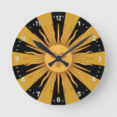 Argentinien Golden Sun, Sol de Mayo Runde Wanduhr (Vorderseite)