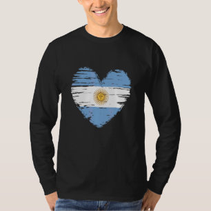 Argentinien Herz argentinischer Flagge Argentiniis T-Shirt
