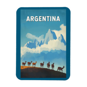 Argentinien Illustration Reise Kunst Vintage Magnet
