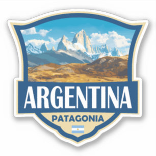 Argentinien Illustration Retro-Abzeichen Aufkleber