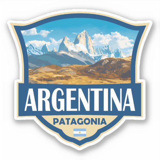 Argentinien Illustration Retro-Abzeichen Aufkleber (Vorderseite)