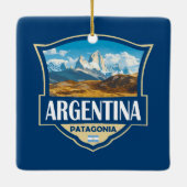 Argentinien Illustration Retro-Abzeichen Keramikornament (Rückseite)