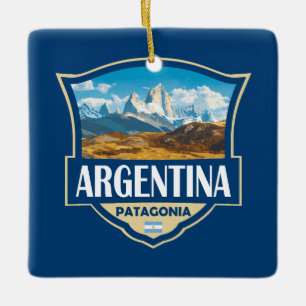 Argentinien Illustration Retro-Abzeichen Keramikornament
