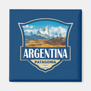 Argentinien Illustration Retro-Abzeichen Magnet