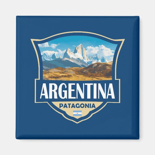 Argentinien Illustration Retro-Abzeichen Magnet (Vorne)