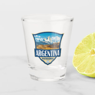 Argentinien Illustration Retro-Abzeichen Schnapsglas