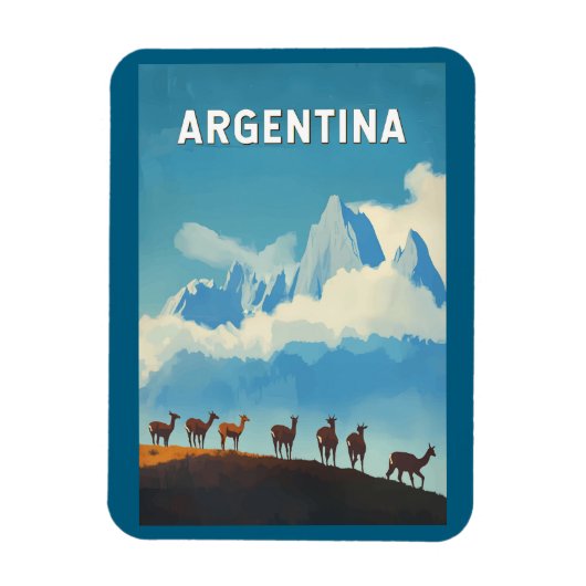 Argentinien Illustration Travel Art Vintag Magnet (Vertikal)