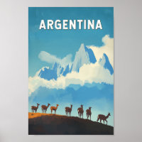 Argentinien Illustration Travel Art Vintag