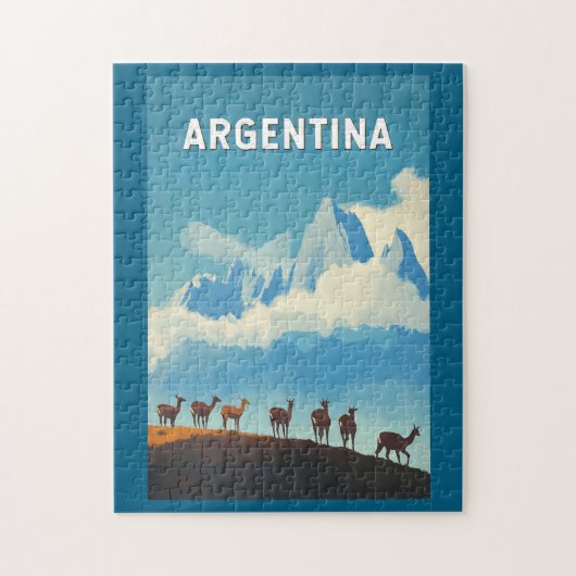 Argentinien Illustration Travel Art Vintag Puzzle (Vertikal)