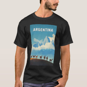 Argentinien Illustration Travel Art Vintag T-Shirt
