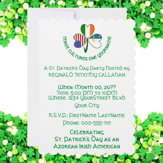 Argentinien Irland USA Kleeblatt Flag Einladung