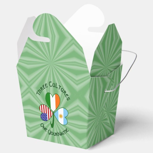 Argentinien Irland USA Kleeblatt Flag Geschenkschachtel (Geöffnet)